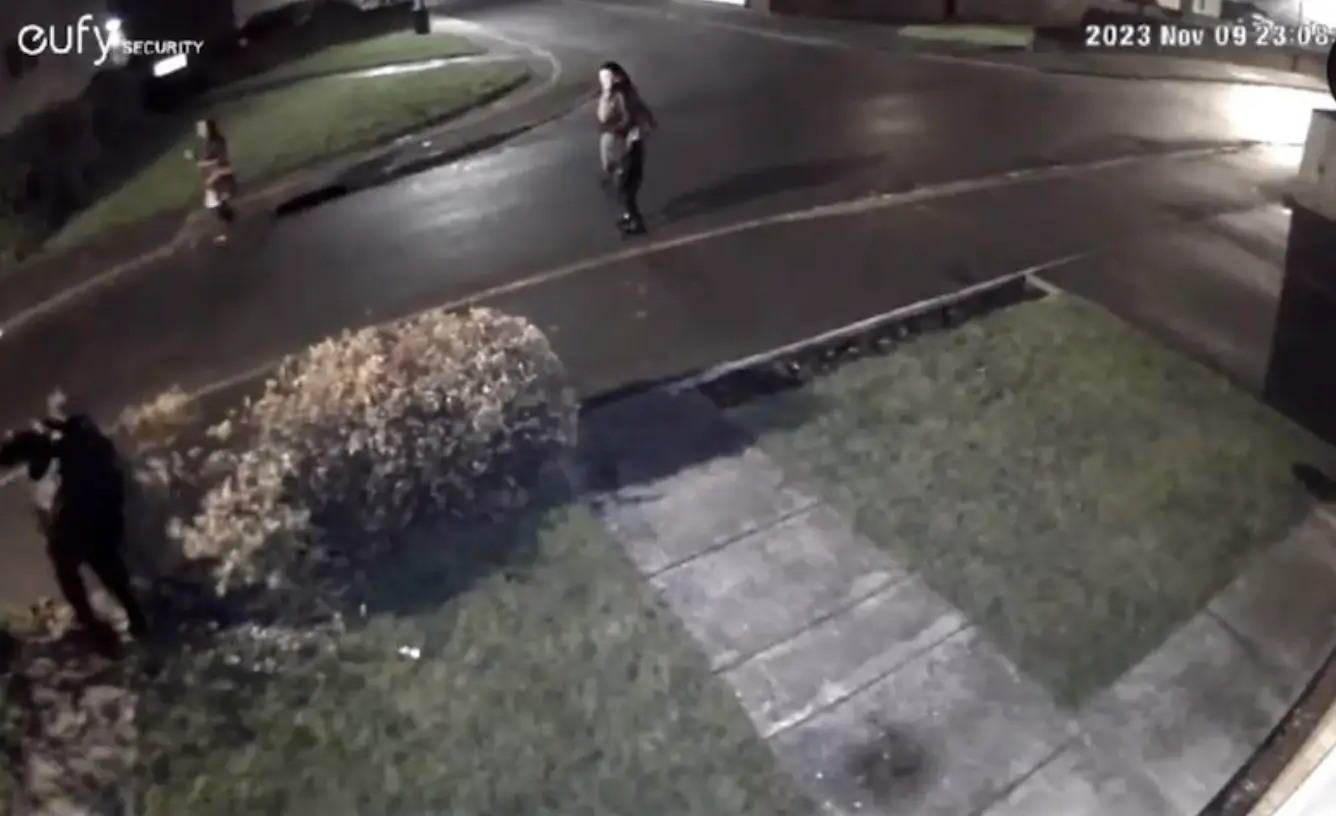 She then fell again as she tried to stumble to her feet.