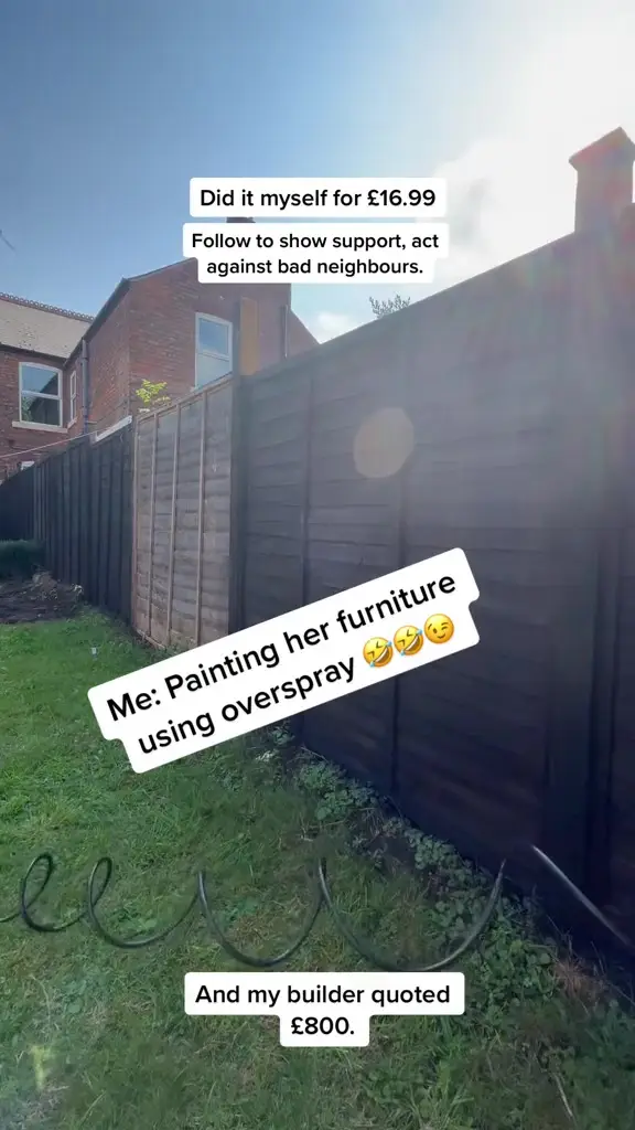 A man who was fed up by his neighbour for apparently refusing to fix her adjoining fence has decided to take matters into his own hands.
