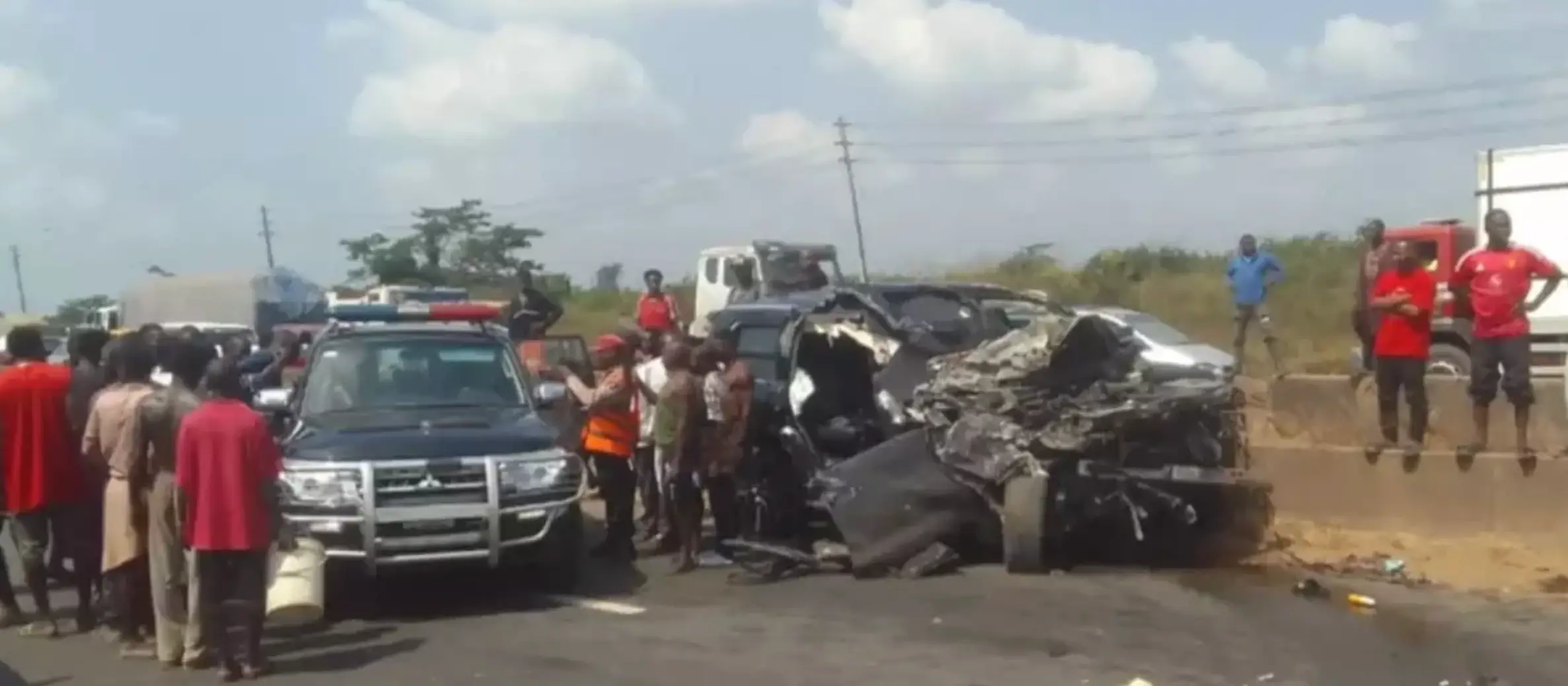 Photos of the car crash Joshua was involved in were recently released (X/Federal Road Safety Corps)