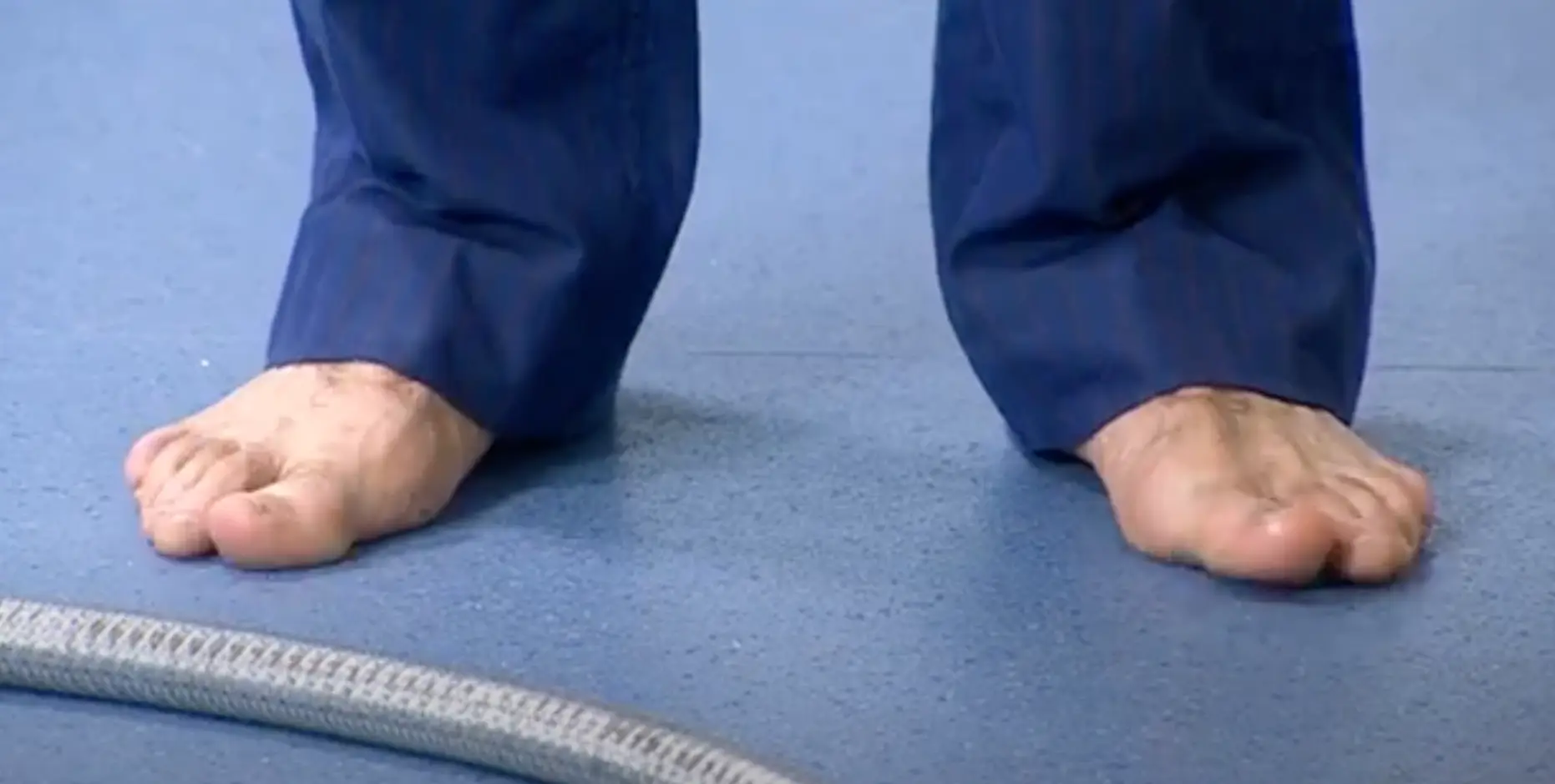 A still of David Tennant barefoot in Doctor Who - can you see eleven toes? (BBC)