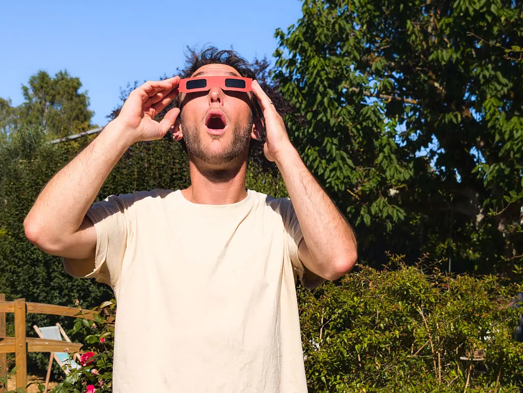 Special glasses must be worn when observing an eclipse (Jimmy Beunardeau / Hans Lucas / AFP via Getty Images)