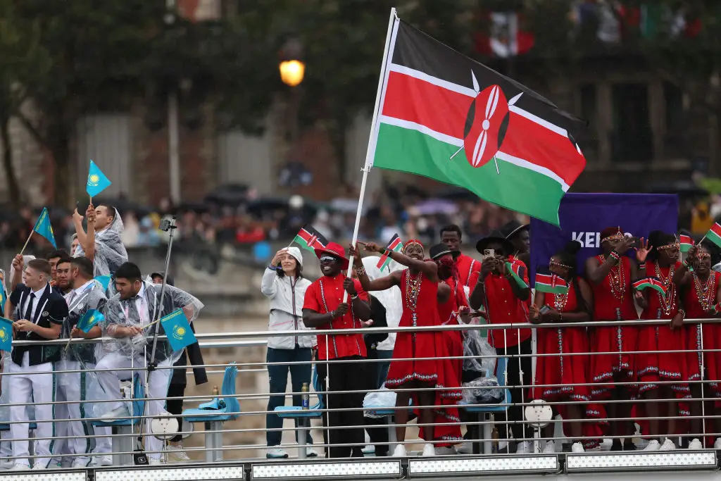 Kenya and Kazakhstan shared a boat in the opening ceremony. (Maja Hitij/Getty Images)