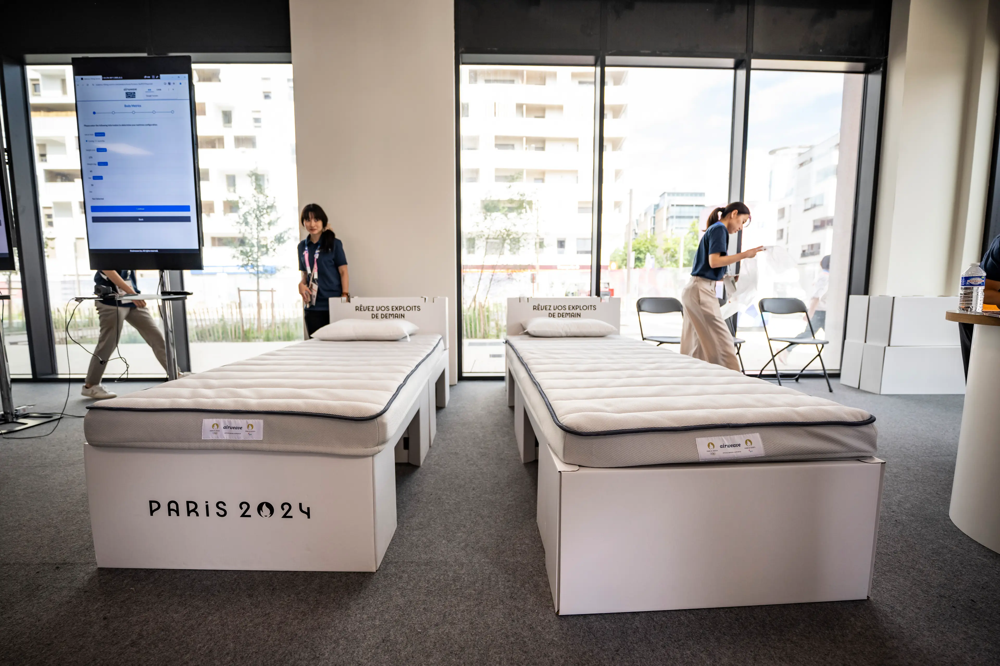 Athletes aren't best pleased with the quality of the cardboard beds (Kevin Voigt/GettyImages)