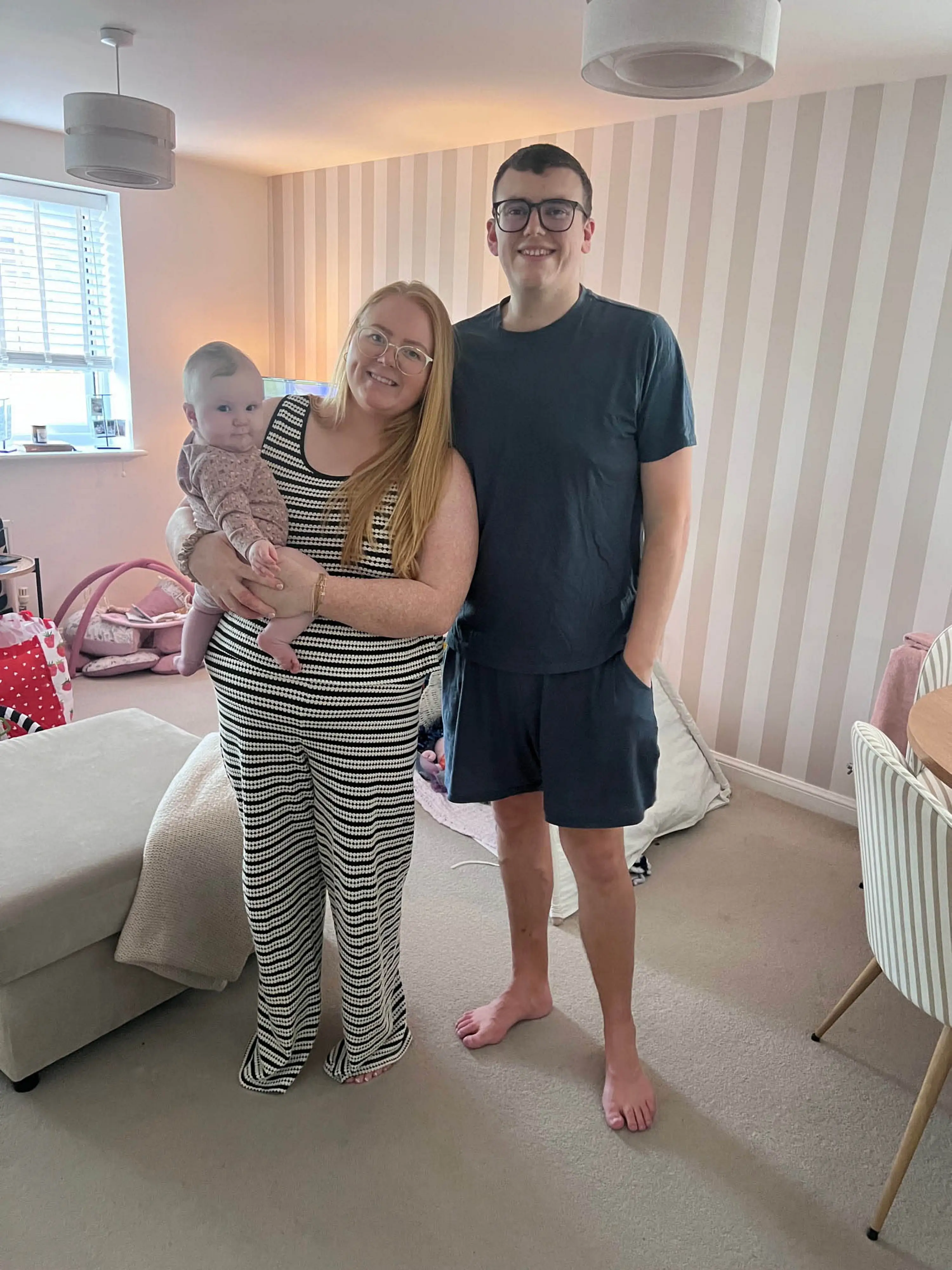 Jake with Chloe and Orla (SWNS)