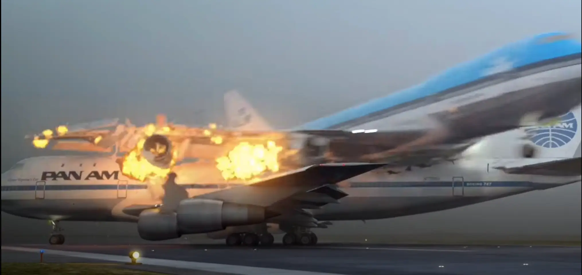 A simulation recreating the moment both planes collided (YouTube/National Geographic/Air Crash Investigation)