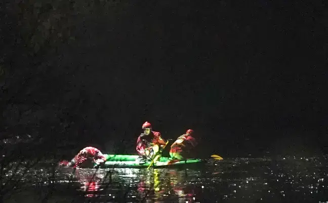 Police continued to search the lake to see if anyone else fell in.