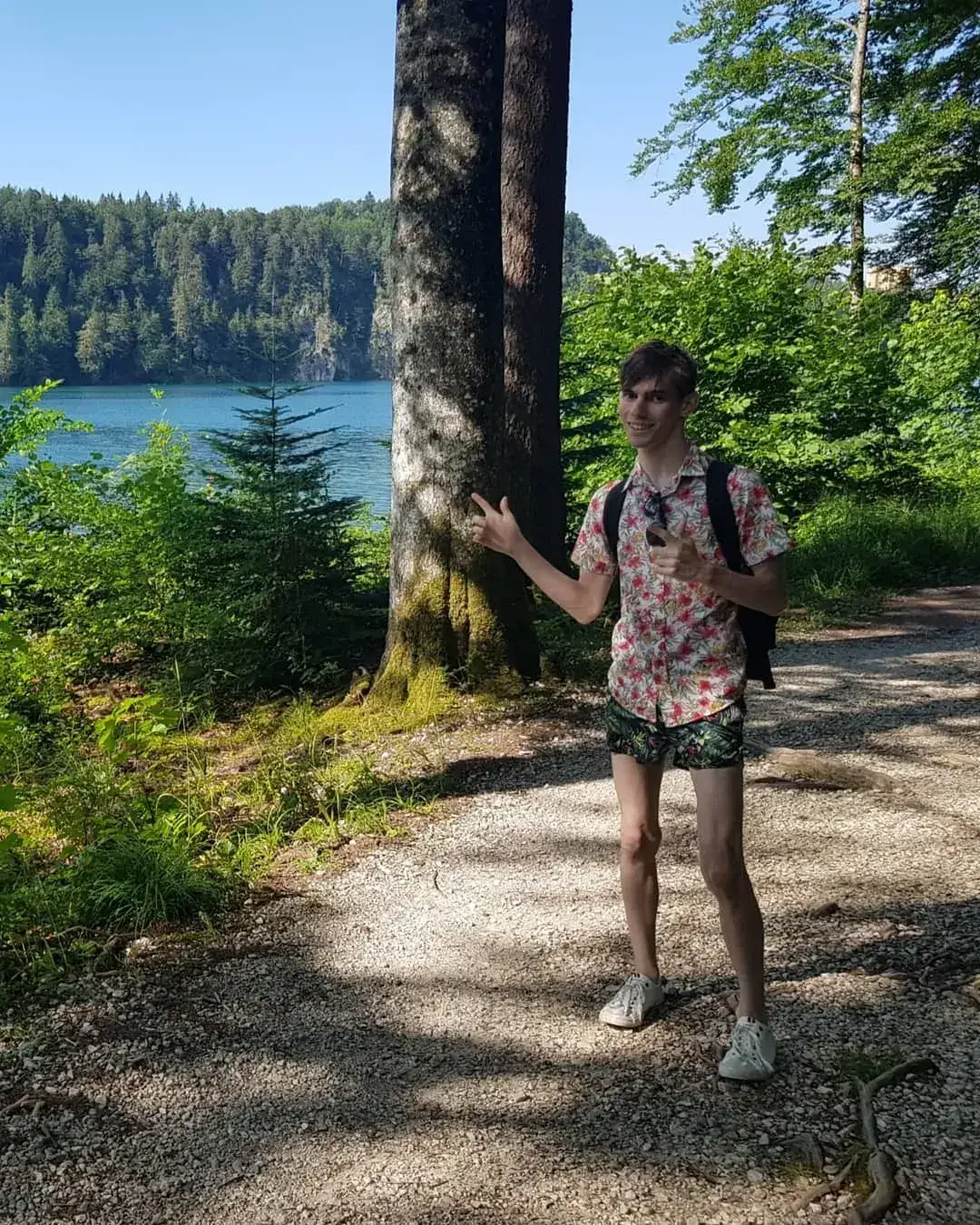 George ran home to get his EpiPen after realising he'd eaten something he was allergic to (GoFundMe)