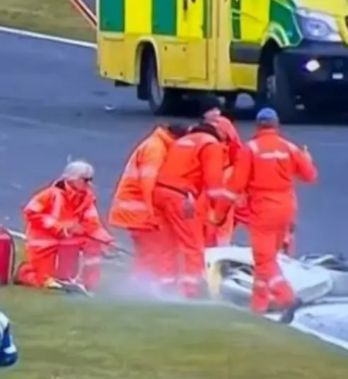 Aftermath of the crash, which had been broadcast on live TV (TNT sports)