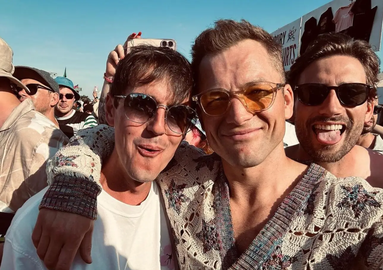 Taron Egerton was at Glastonbury, but was nowhere to be seen during Elton's set.