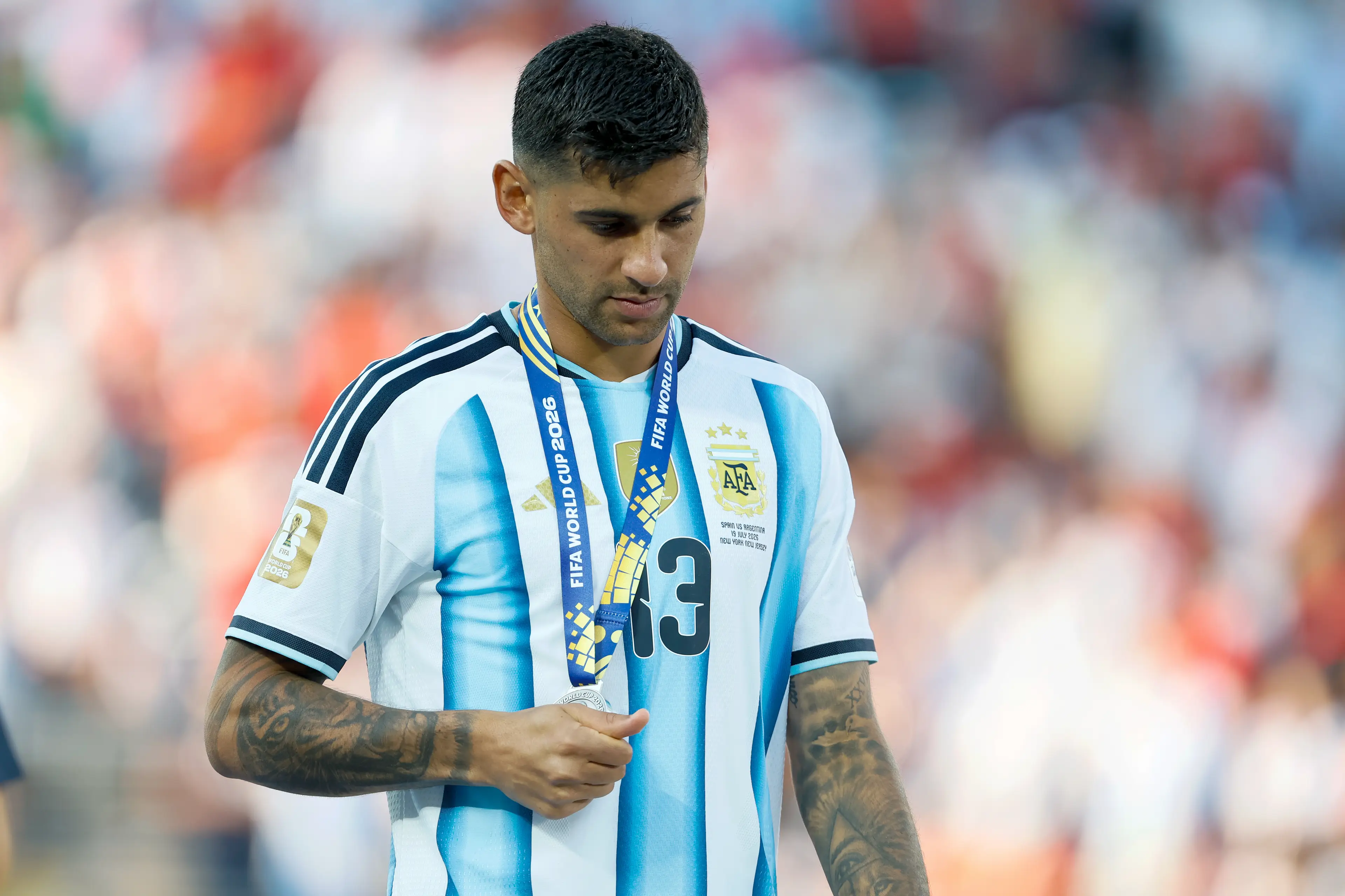 Cristian Romero appeared to snub the US president (Richard Sellers/Sportsphoto/Allstar via Getty Images)