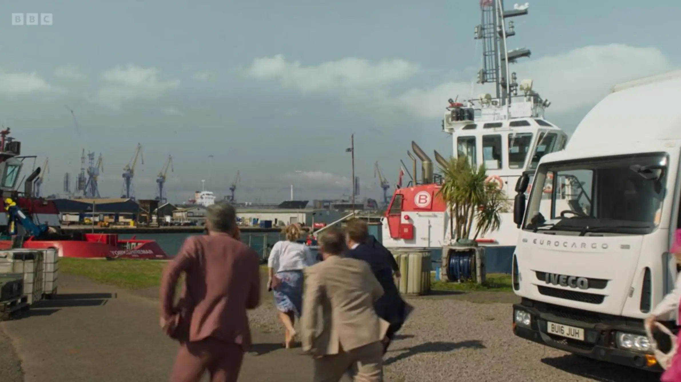 A number of fans of the show noticed it wasn't at Southampton docks (BBC)