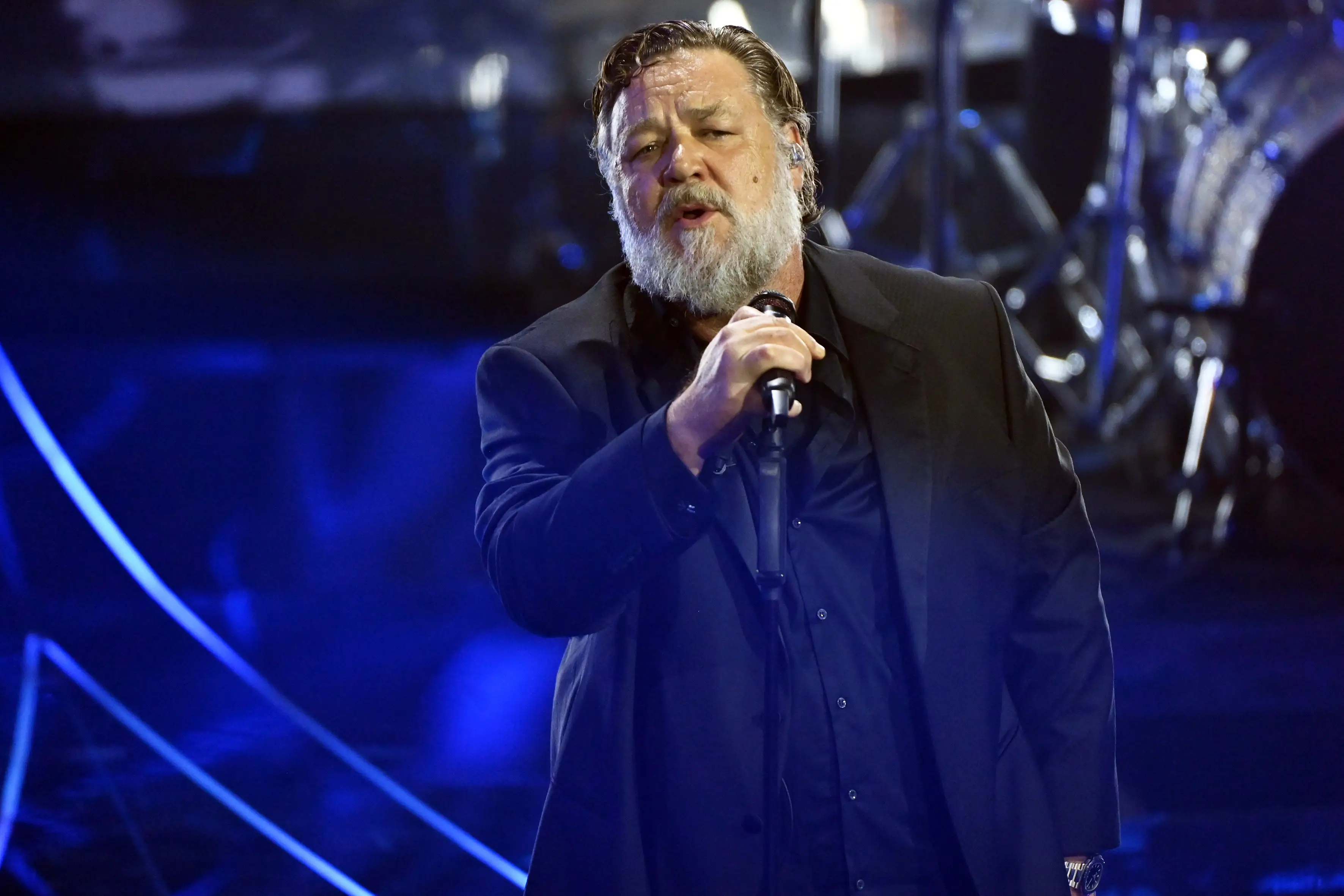 Russell Crowe has said the first Gladiator movie opened doors for him. (Pool Insabato Rovaris/Mondadori Portfolio via Getty Images)