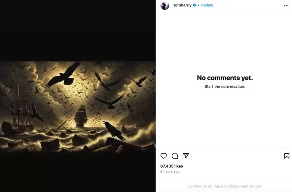 No Taboo fans, you weren't reaching on this one (Instagram/ @tomhardy)