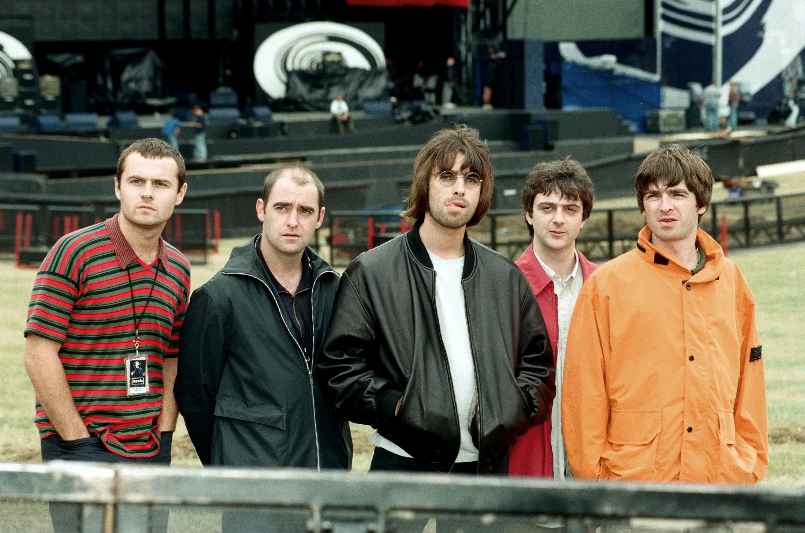 Oasis at Knebworth in 1996. (Hollingsbee/Daily Express/Mirrorpix via Getty Images)