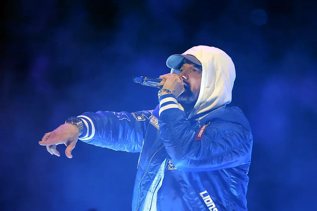 Eminem rapped about an alleged school bully on 'Brain Damage' (Amy Lemus/NurPhoto via Getty Images)