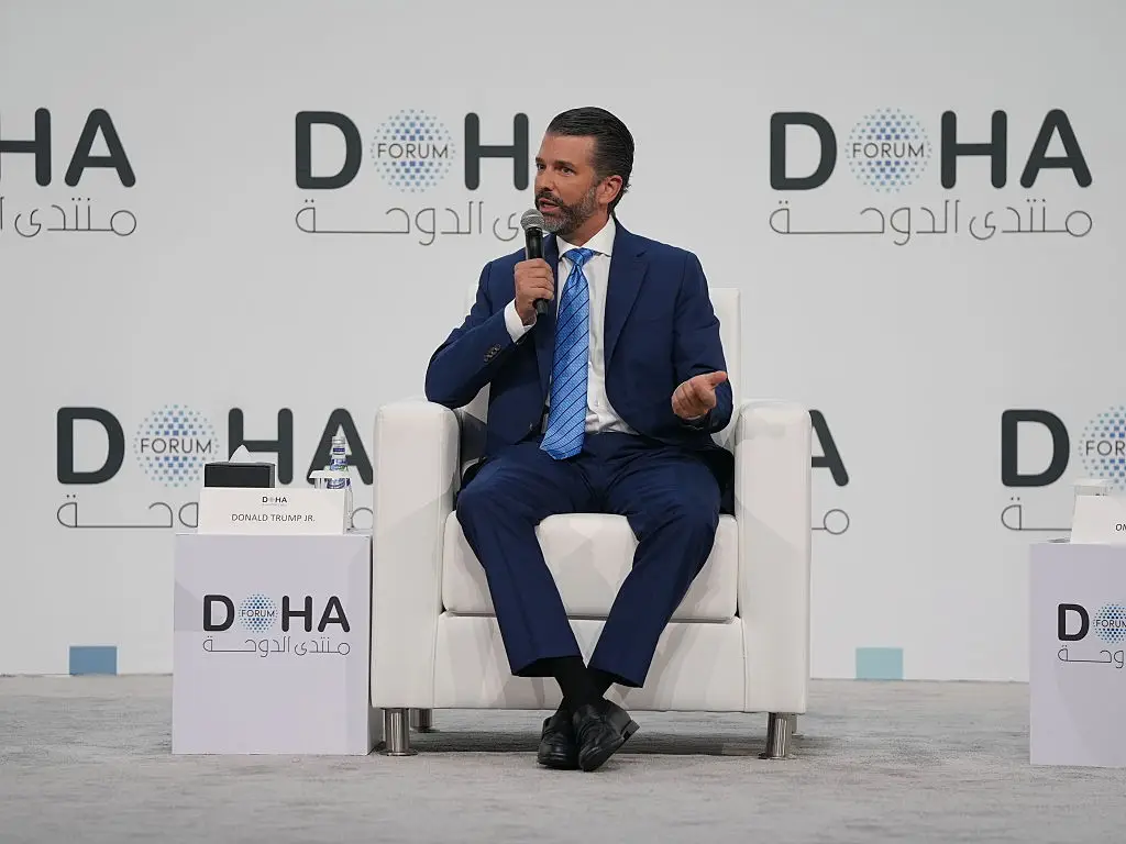 Don Jr had to make do without his dad at his wedding (Ahmet Turhan Altay/Anadolu via Getty Images)