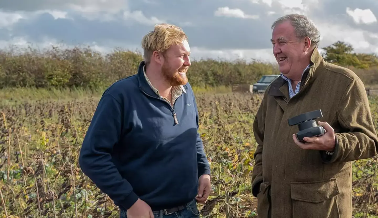 Clarkson with Kaleb Cooper, who he made farm manager in season three of the documentary series (Amazon Prime Video)