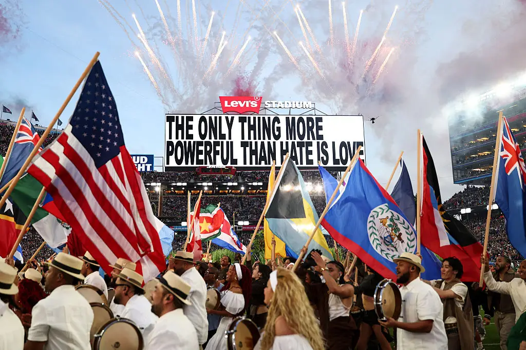 Bad Bunny listed the names of all countries in North and South America (Kevin Sabitus/Getty Images)