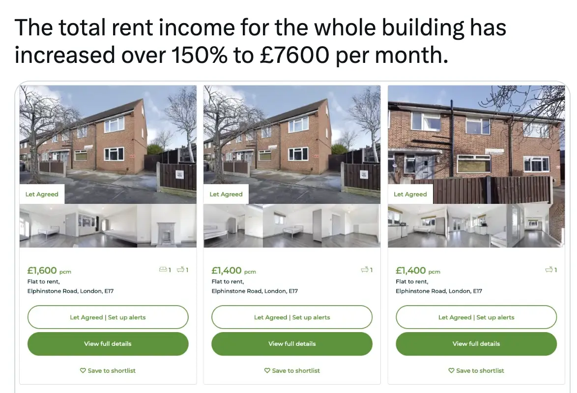 Rich and his friends had been renting the home as a house share.