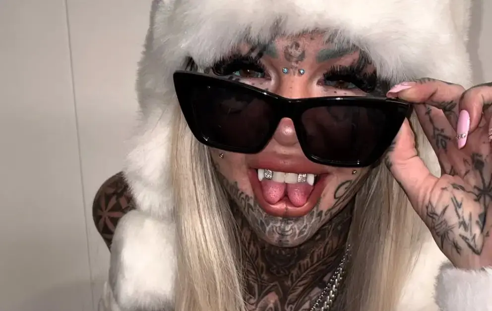Amber Luke says she refuses to let cruel comments get to her, and has also had many piercings done as well as having her tongue split (Instagram/@amberluke666)