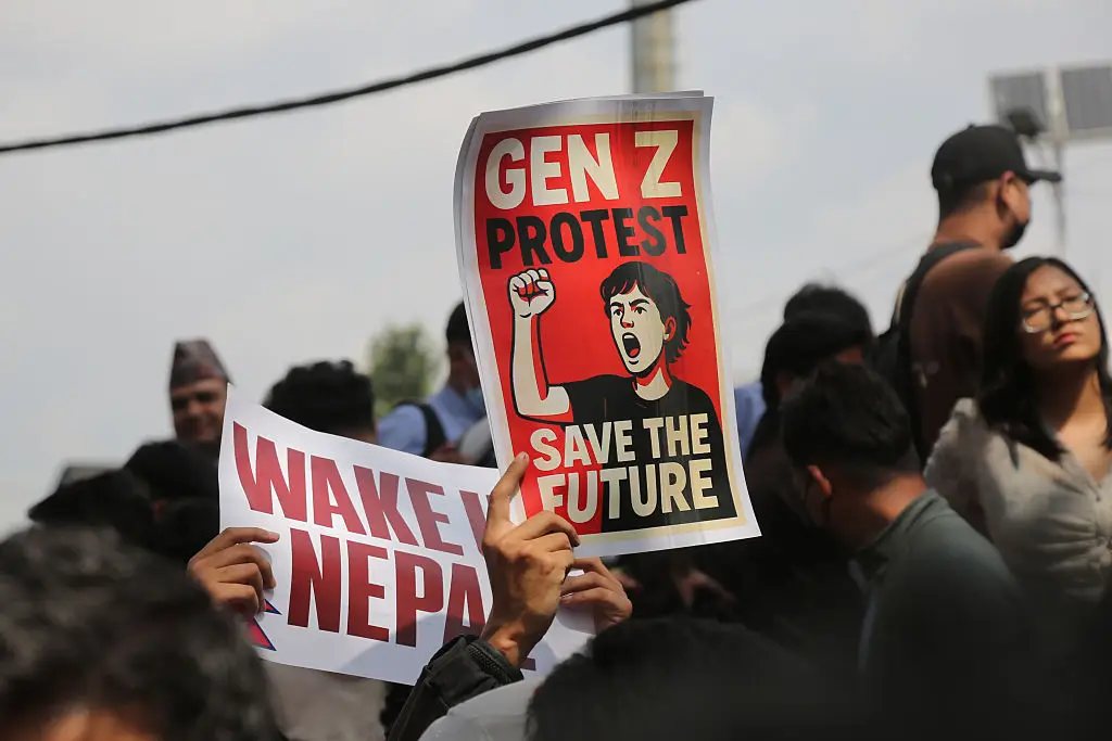 Gen Z has united in the protests against the government in Nepal (Sunil Pradhan/Anadolu via Getty Images)