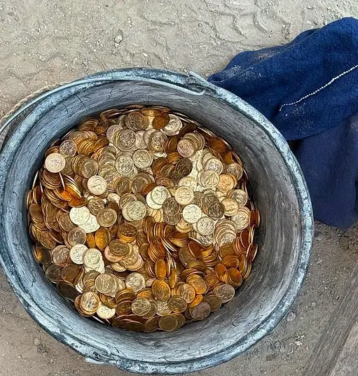 Workers first discovered coins behind a wall (Police Dendermonde)