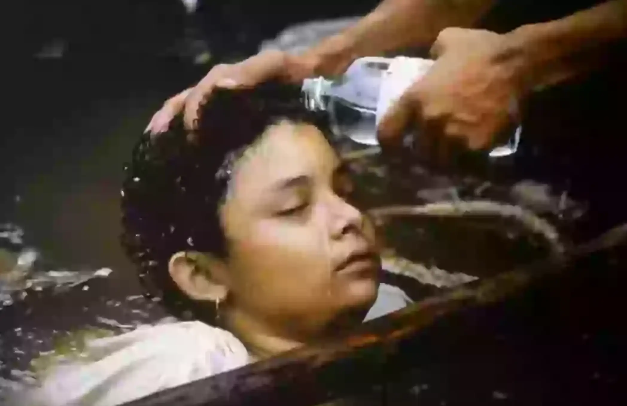 Locals delivered food and drink to the stuck teenager (Frank Fournier)