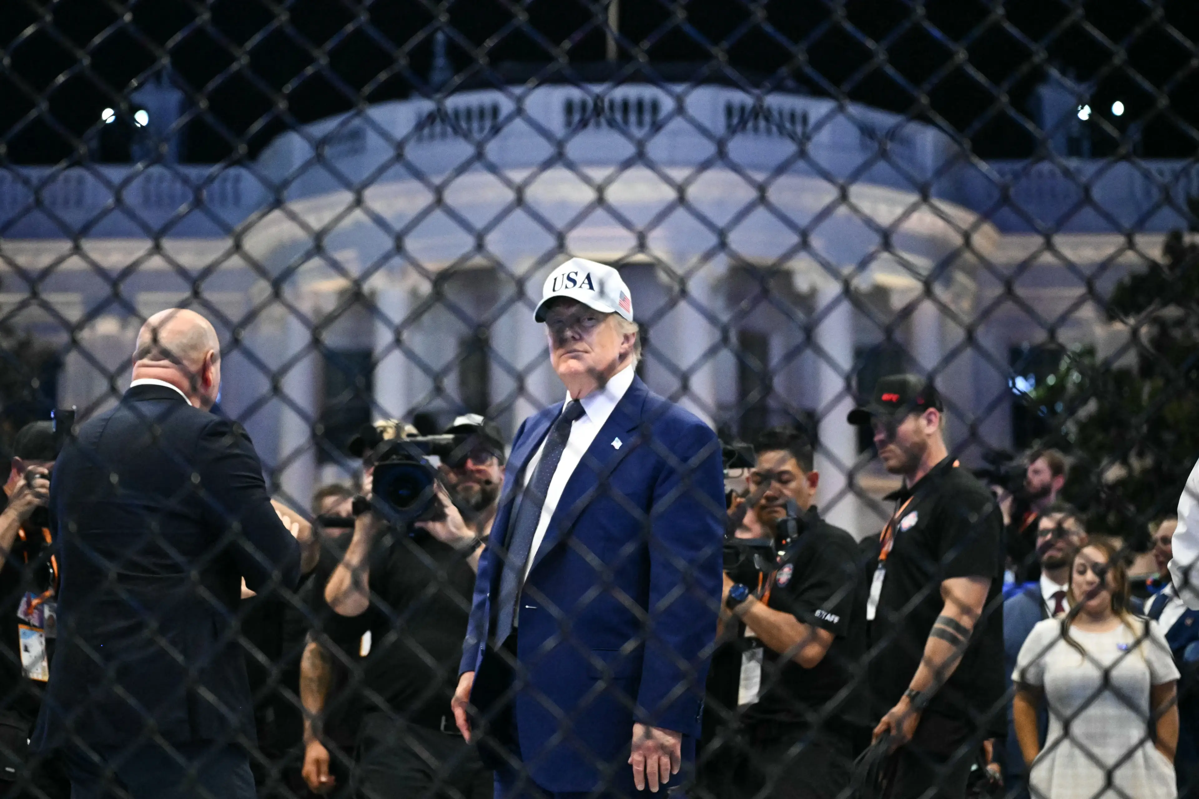 The UFC Freedom 250 bill also tied in with Trump's 80th birthday celebrations. (Kent NISHIMURA / AFP via Getty Images)