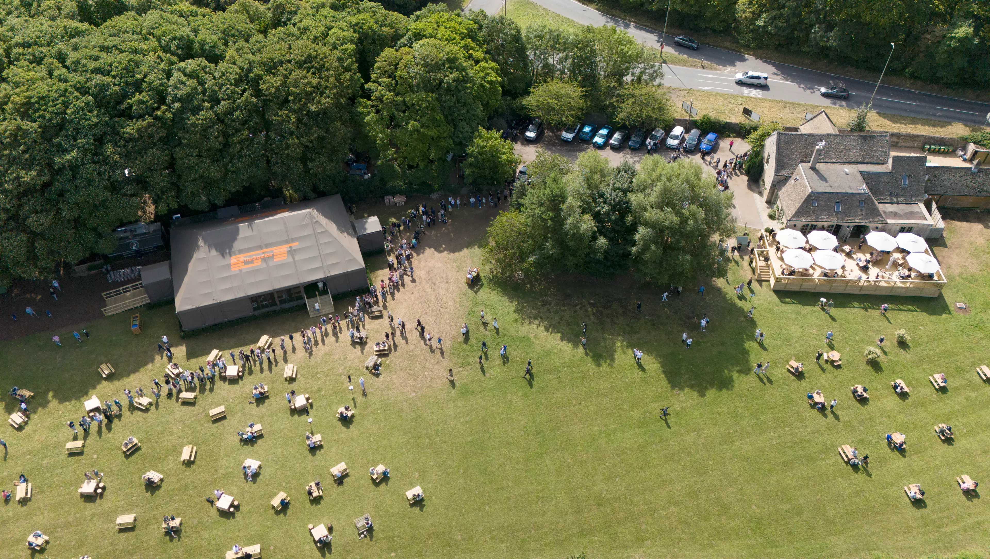 The pub from above (Ben Birchall/PA Wire)