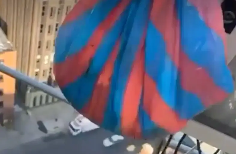 The bag of poo a construction worker flung off the top of a crane in Dublin causing him to be fired.