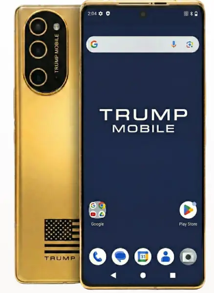 You can see the device has a few stripes missing (Trump Mobile)