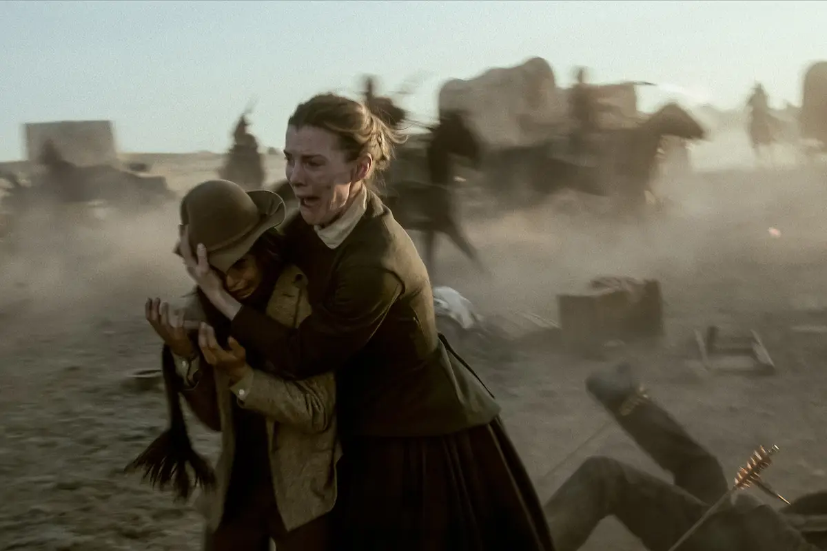 Betty Gilpin's character is caught in the event (Netflix)