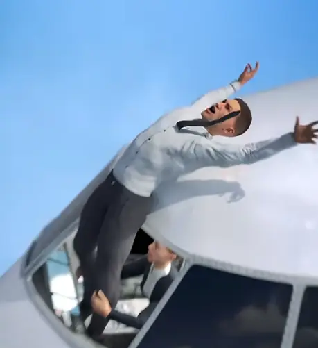 A simulation shows what happened to the unfortunate pilot (YouTube/Zack D Films)