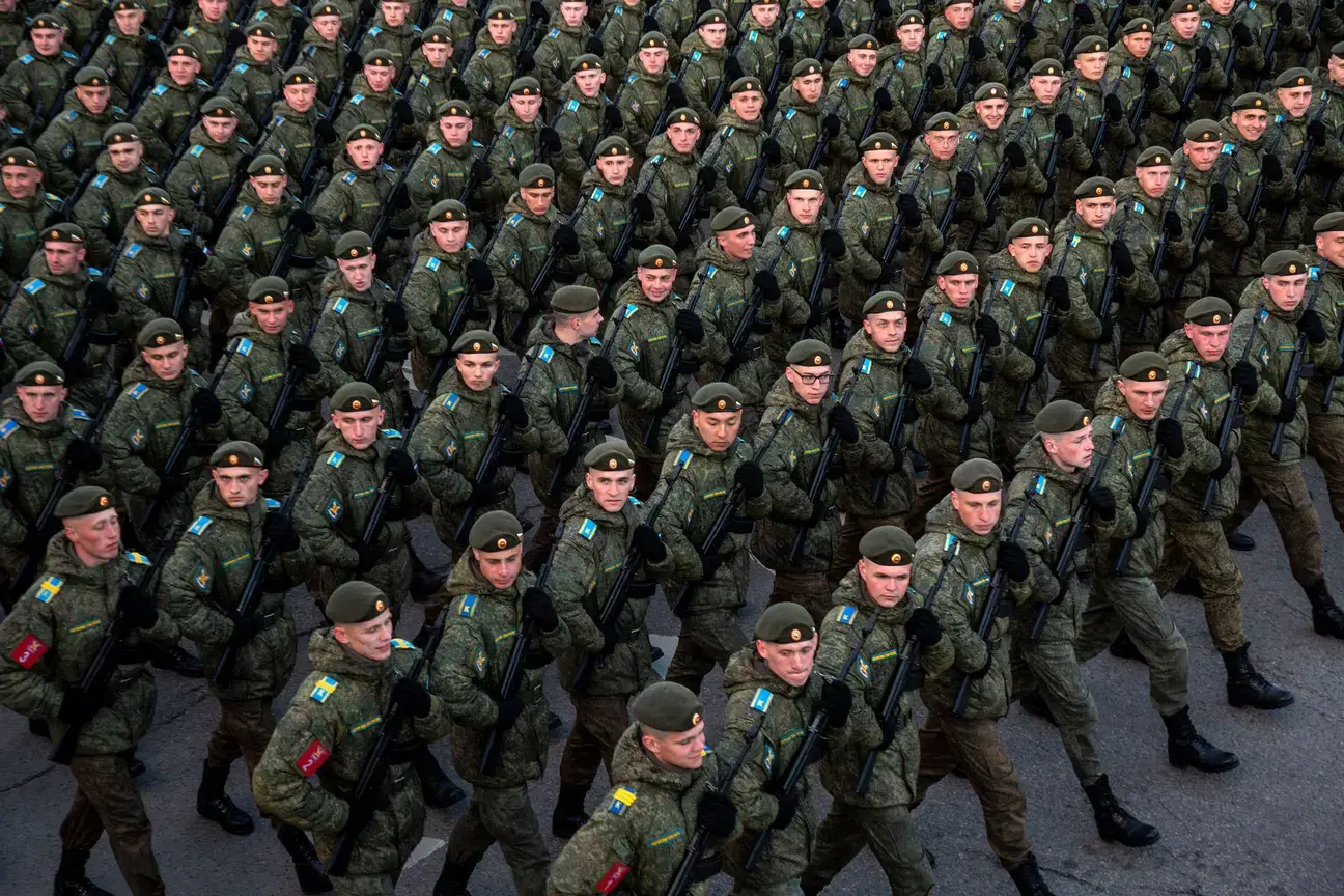 Russian soldiers are preparing to celebrate Victory Day in Ukraine.