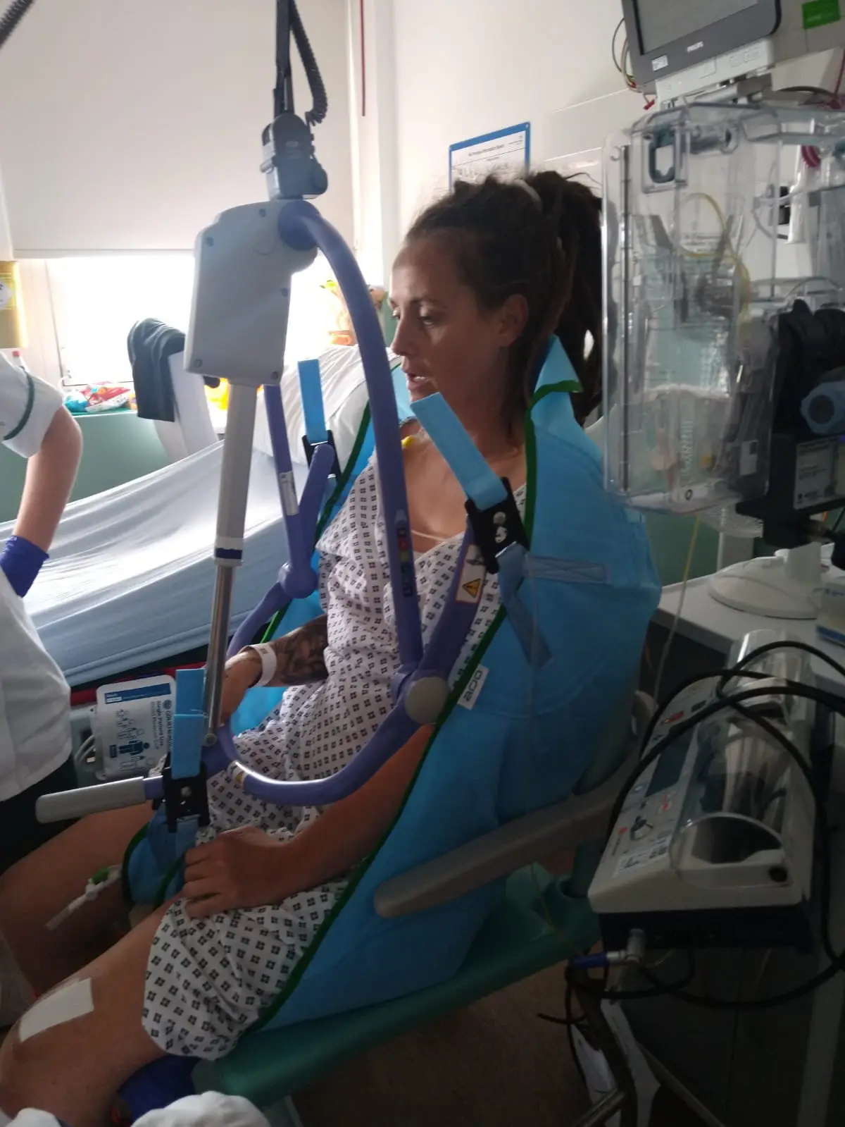 After being airlifted to hospital, Natalie woke up paralysed from the waist down and needed help to sit up or bathe (SWNS)