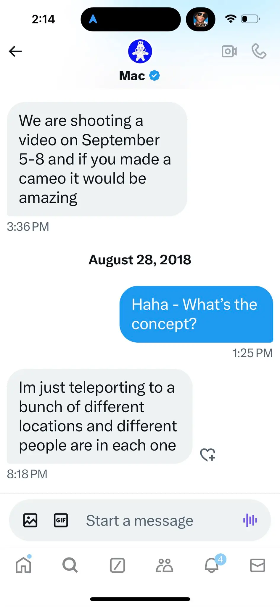 The late rapper asked Anderson if he'd appear in a music video (X/@myspacetom)