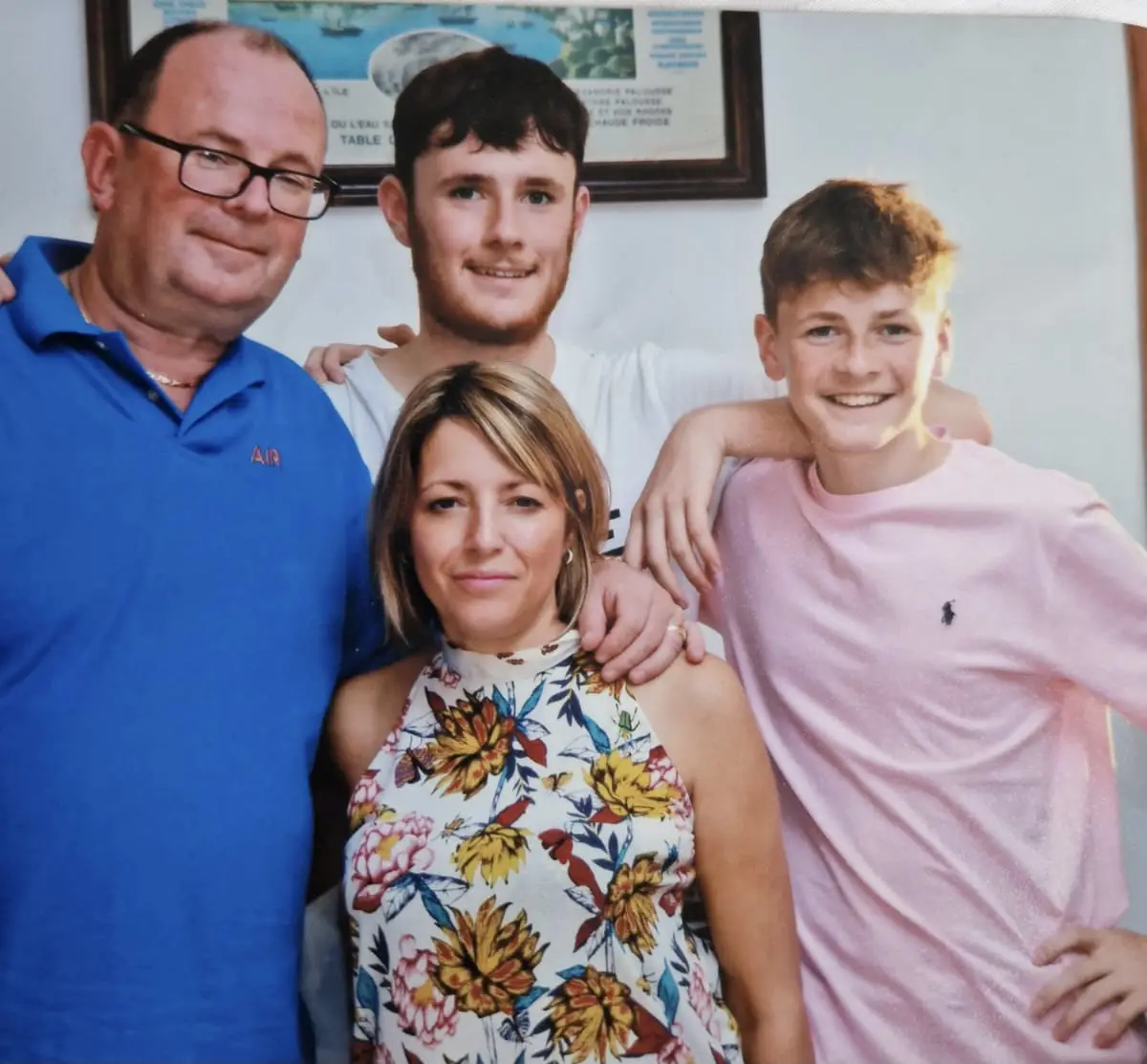 Luke with his parents, Richard and Julie and younger brother, Jake.