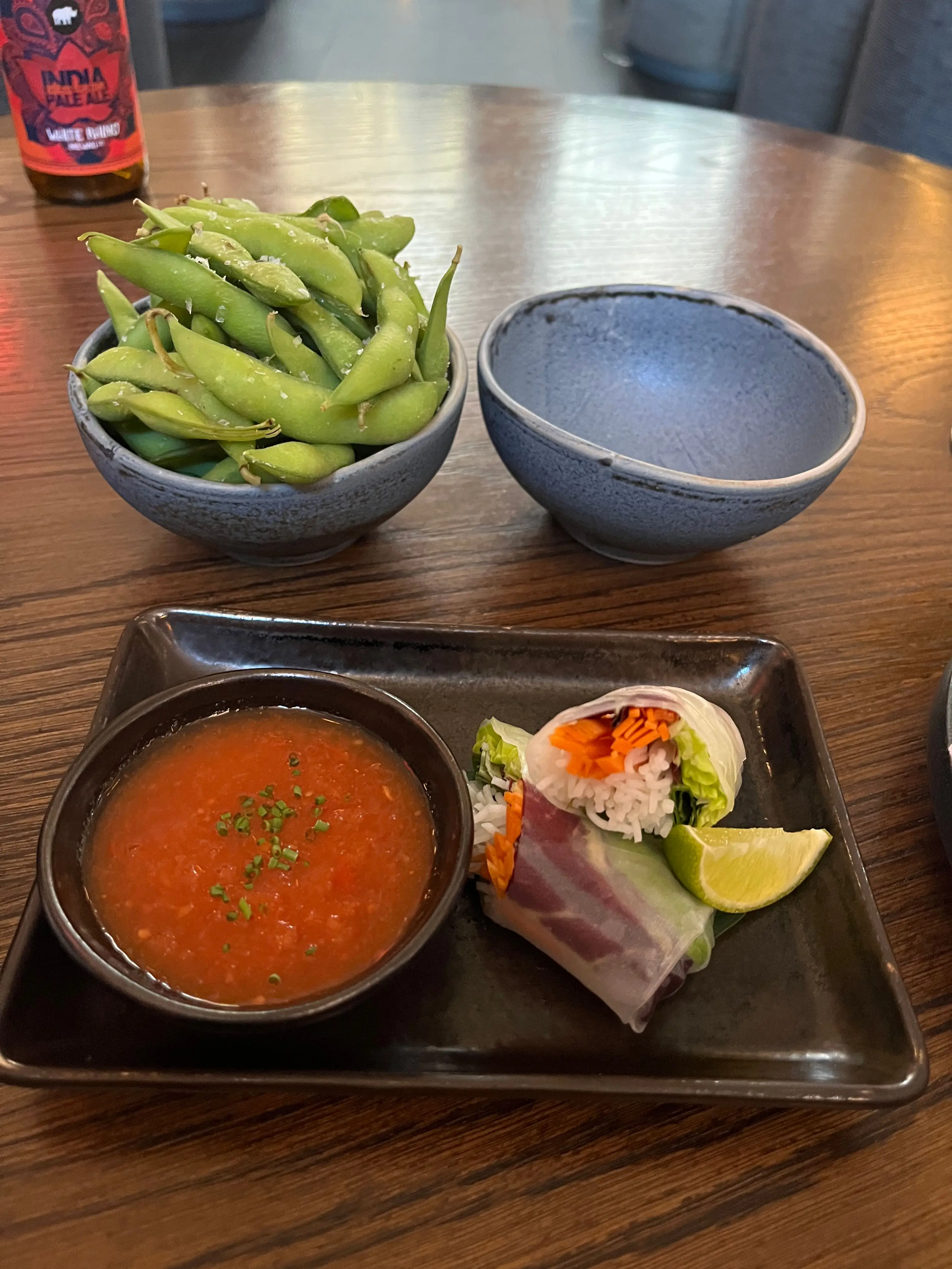 Edamame and Laos spring roll (LADbible)