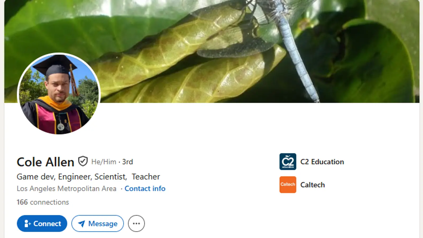 Allen's LinkedIn profile (LinkedIn)