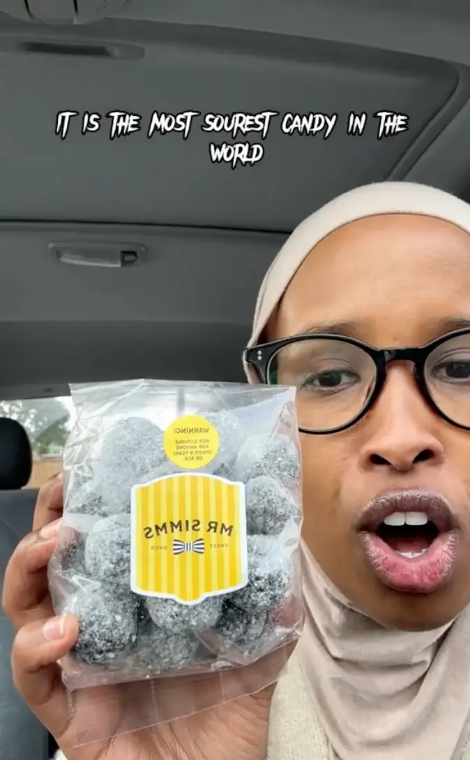 She approached the sweets with some degree of caution.