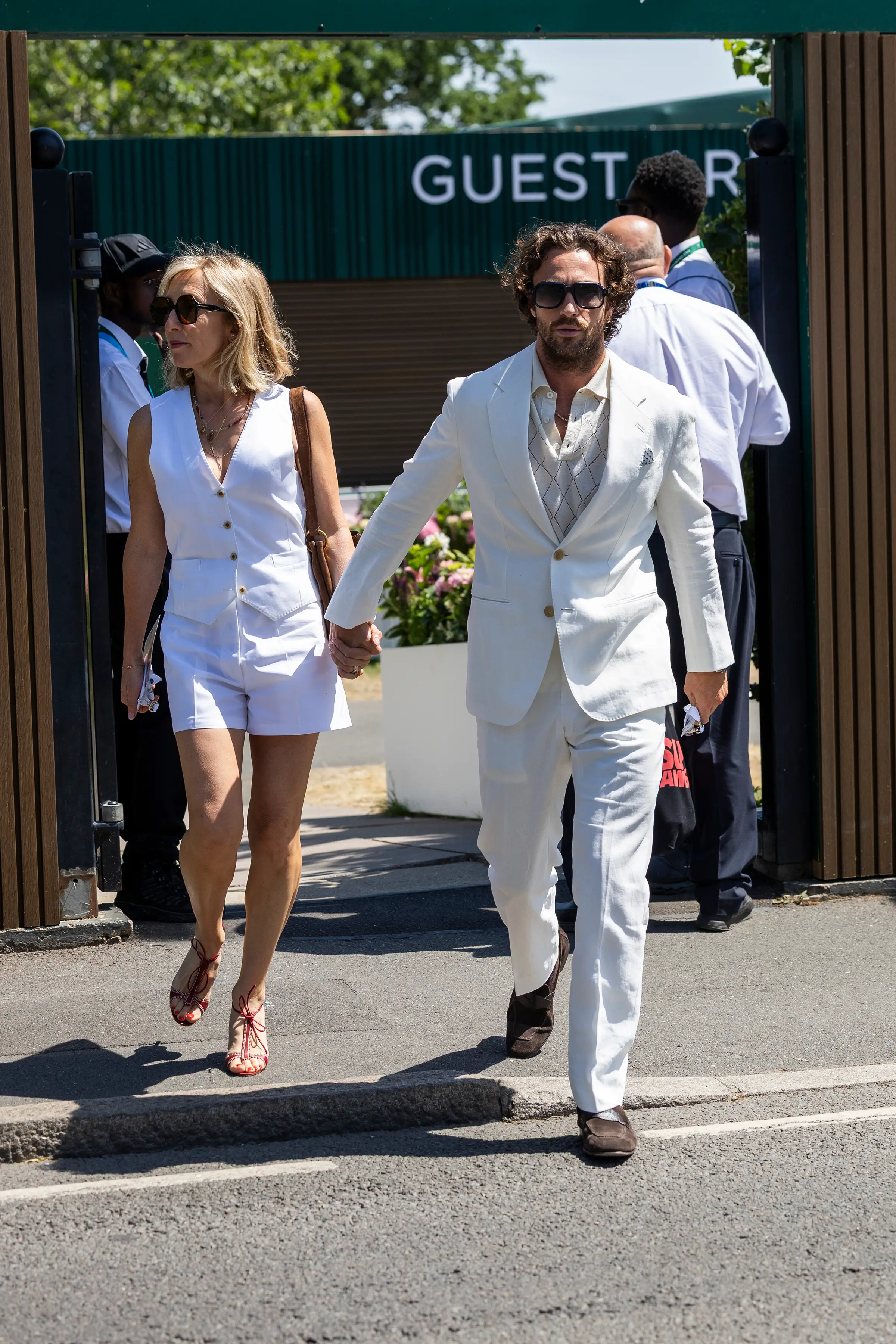 The couple enjoyed an afternoon of tennis on Tuesday (Ricky Vigil M / Justin E Palmer/GC Images)
