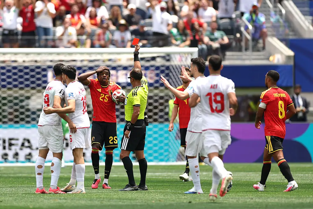 Iranian players left a handwritten note following their match against Belgium in Los Angeles (Jamie Squire/Getty Images)