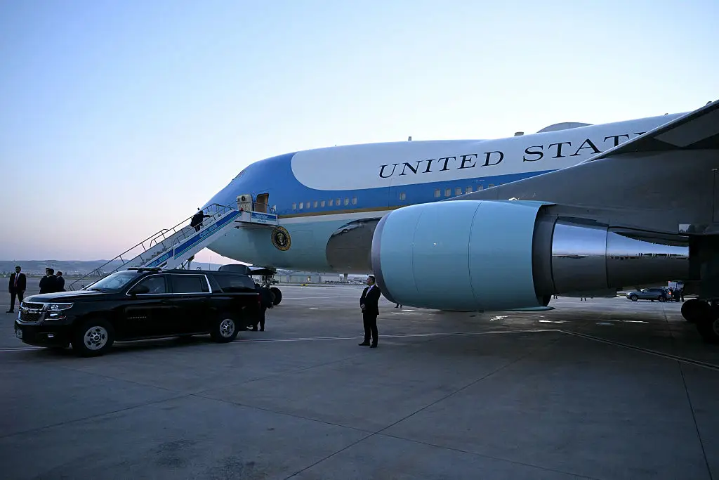 Donald Trump's Air Force One jets have come under scrutiny (Photo by SAUL LOEB / AFP via Getty Images)