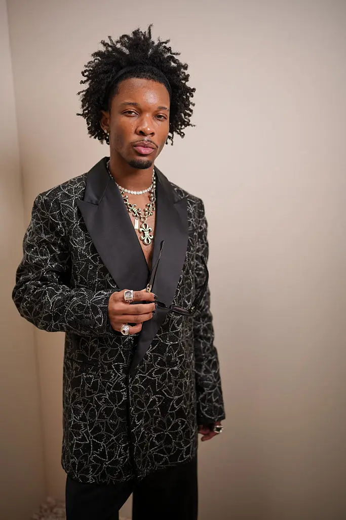 It's unclear what the writing is referencing, it may be linked to d4vd recently being arrested in connection with the death of a girl named Celeste or it may be unfortunate coincidence (Swan Gallet/WWD via Getty Images)