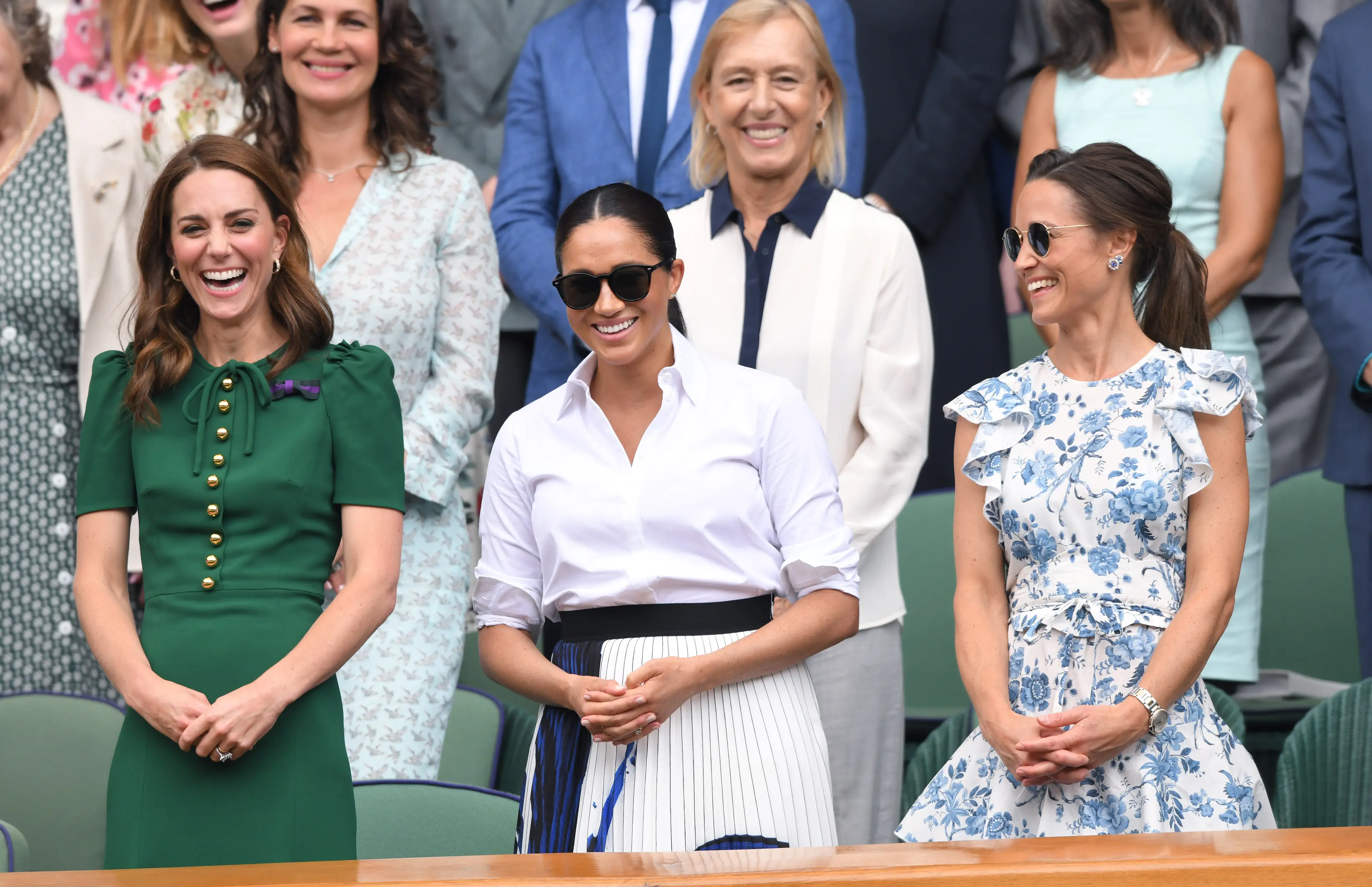 Pippa seen enjoying the swanky seats in 2019 with her sister Kate and Meghan Markle (Karwai Tang/Getty Images)