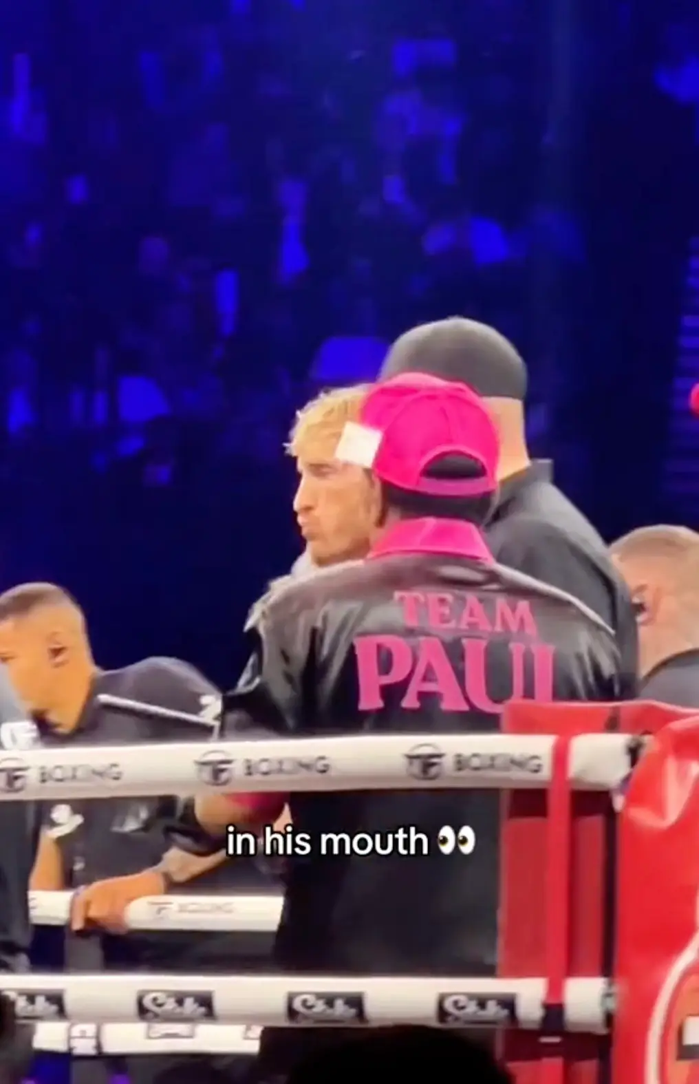 The YouTuber was seen inserting the energy drink drenched protective gear inside his mouth.