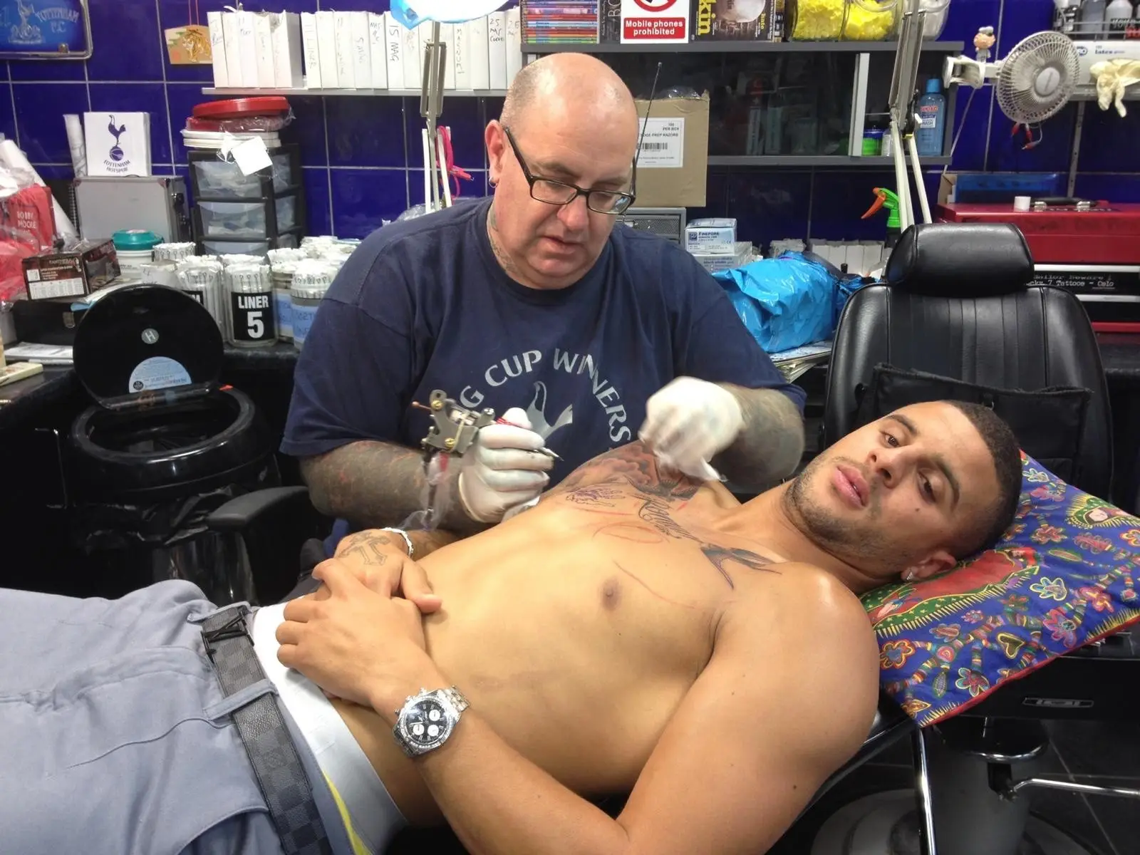 Hardy has tattooed around 100 footballers, including Kyle Walker (Lal Hardy)