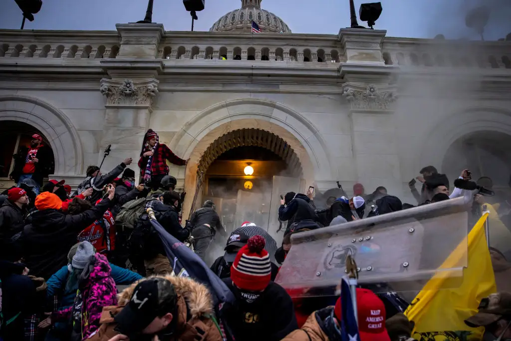 The Capitol Building riot in January 2021 (Brent Stirton/Getty Images)