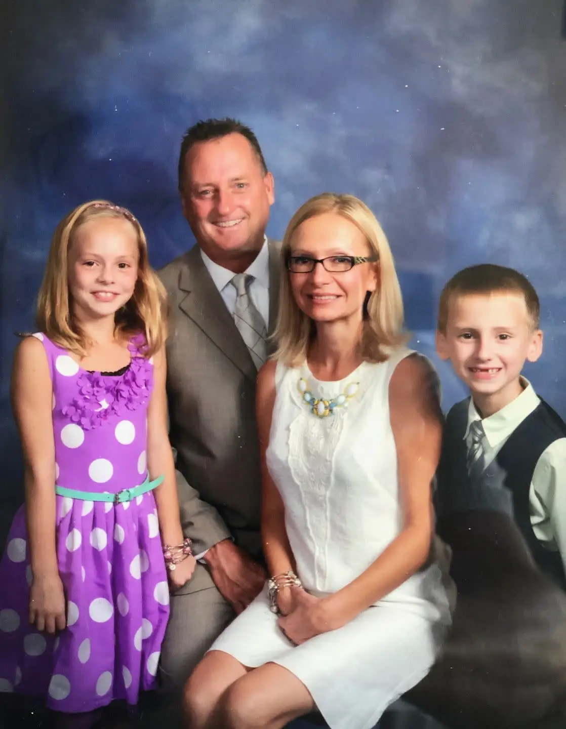 Maya with her family - parents Jack and Beata and brother Kyle.