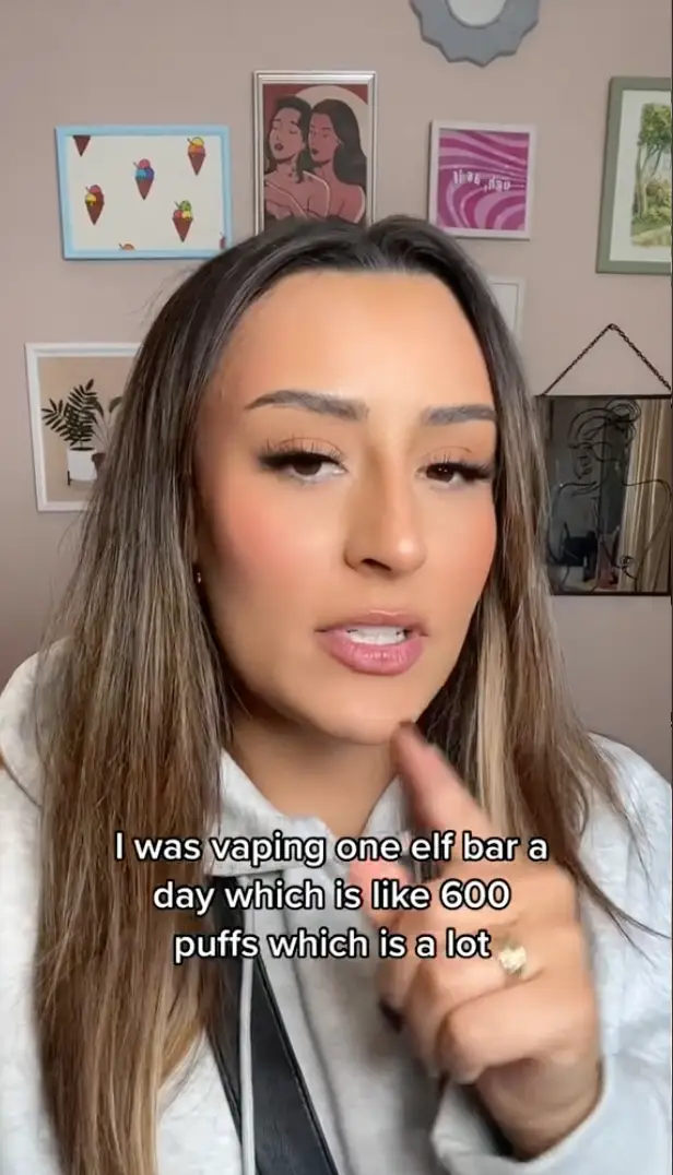 She was vaping 'a lot' before quitting.